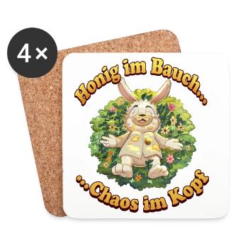 Siggi und der Zauberwald - Chaos im Kopf  - Untersetzer (4er-Set) - Weiß - Vorne