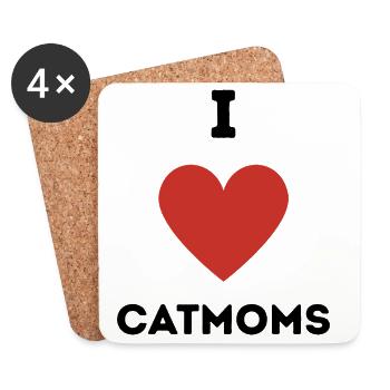 I Love Catmoms - Untersetzer (4er-Set) - Weiß - Vorne