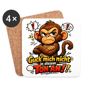 Guck mich nicht in diesem Ton an Äffchen - Untersetzer (4er-Set) - Weiß - Vorne