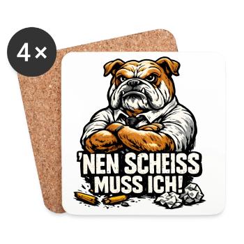 Nen Scheiss Muss Ich Hund - Untersetzer (4er-Set) - Weiß - Vorne