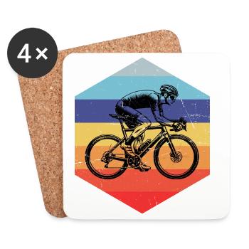 Gift idea for a road bike with road bike - Coasters (set of 4) - white - Front