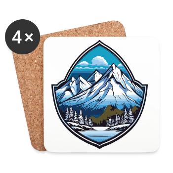 Mountains - Coasters (set of 4) - white - Front
