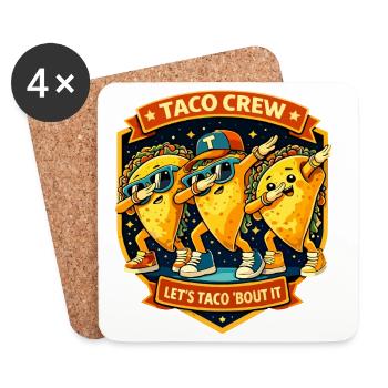 Taco Crew Lets Taco Bout It - Dabbing Dab Dance - Untersetzer (4er-Set) - Weiß - Vorne