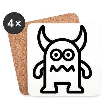 monster - Coasters (set of 4) - white - Front