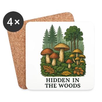 Forest Mushrooms Secret - Coasters (set of 4) - white - Front