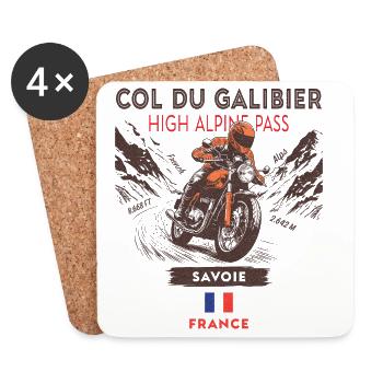 Col du Galibier -France -High Alpine Pass  - Dessous de verre (lot de 4) - blanc - Devant