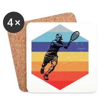 Gift idea for a tennis with tennis - Coasters (set of 4) - white - Front