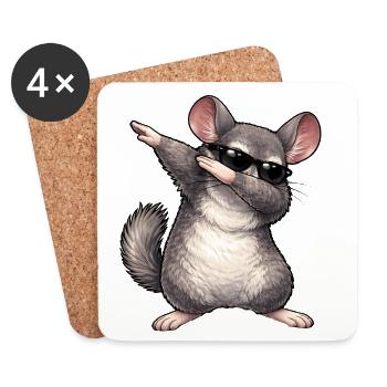 Dabbing Chinchilla - Untersetzer (4er-Set) - Weiß - Vorne
