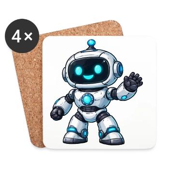 Little Neon Robot Greeting - Coasters (set of 4) - white - Front