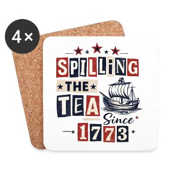 Spilling the Tea Since 1773 Independence Day - Coasters (set of 4) - white - Front