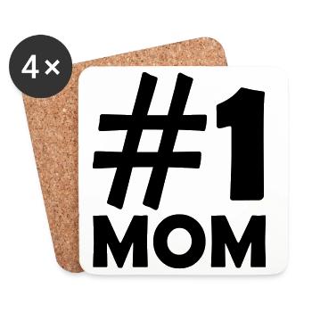 #1 Mom - Coasters (set of 4) - white - Front