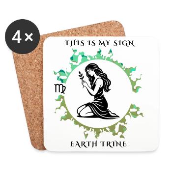 Mon signe est la Vierge - Dessous de verre (lot de 4) - blanc - Devant