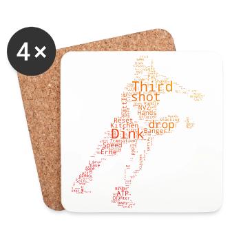 Pickleball athlete for pickleball players Fans - Coasters (set of 4) - white - Front