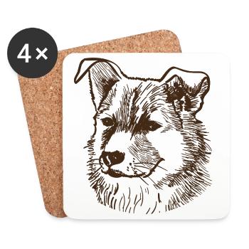 Dog - Coasters (set of 4) - white - Front
