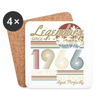 1966 Vintage Anniversaire Vintage Rétro Cadeau - Dessous de verre (lot de 4) - blanc - Devant