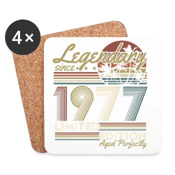 1977 Vintage Birthday Vintage Retro Gift - Coasters (set of 4) - white - Front