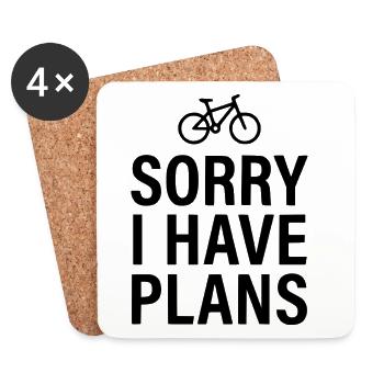 Vélo Désolé, j’ai des plans VTT drôle. - Dessous de verre (lot de 4) - blanc - Devant