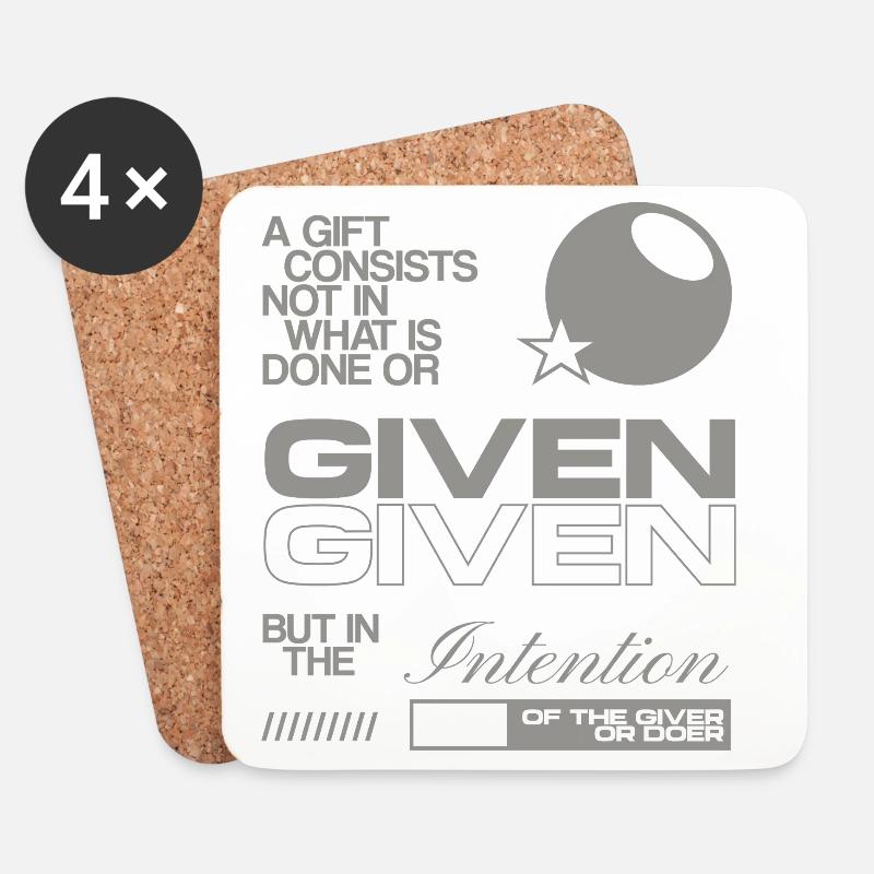 Intention des Gebers – Geschenk Motiv - Untersetzer (4er-Set) - Weiß