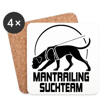 Boxer Mantrailing Suchteam Hunde Wilsigns - Untersetzer (4er-Set) - Weiß - Vorne