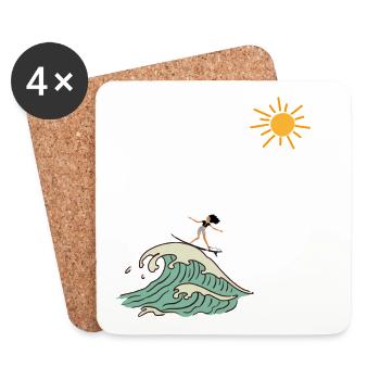 surfer - Untersetzer (4er-Set) - Weiß - Vorne