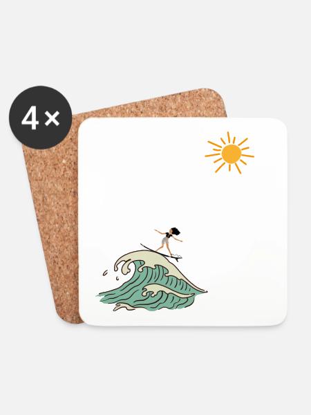 Surfer - Coasters (set of 4) - white