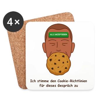 Datenschutz Cookie, Richtlinien Ironie - Untersetzer (4er-Set) - Weiß - Vorne