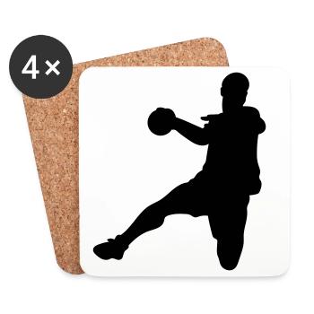 Handball - Untersetzer (4er-Set) - Weiß - Vorne