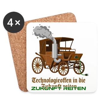 Technologieoffen In Die Zukunft Reiten - Untersetzer (4er-Set) - Weiß - Vorne