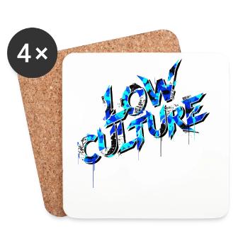 Car Tuning Spruch Low Culture Camouflage - Dessous de verre (lot de 4) - blanc - Devant