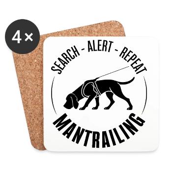 Chiens de chasse de chasse Sanglière Recherche de chiens Sports Chiens - Dessous de verre (lot de 4) - blanc - Devant