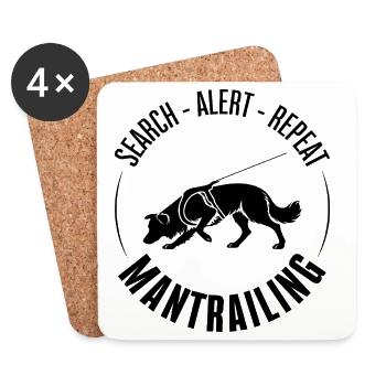 Chiens de chasse sportifs Border Collie Mantrailing - Dessous de verre (lot de 4) - blanc - Devant