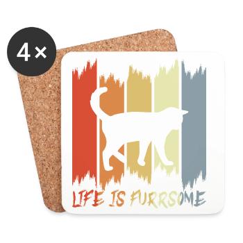 Cats Wit - Coasters (set of 4) - white - Front