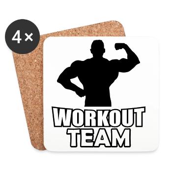 workout_team- - Dessous de verre (lot de 4) - blanc - Devant