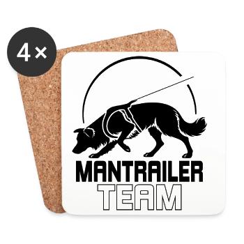 Border Collie Mantrailer Team Hundesport Hunde - Untersetzer (4er-Set) - Weiß - Vorne