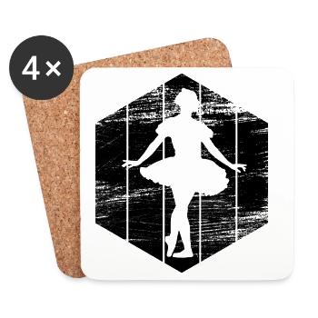 Ballet Girl - Coasters (set of 4) - white - Front