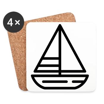 Segelschiff - Untersetzer (4er-Set) - Weiß - Vorne