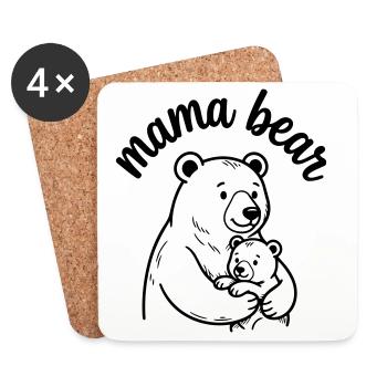 Mama bear - Coasters (set of 4) - white - Front