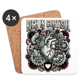 Rich In Cortisol - Untersetzer (4er-Set) - Weiß - Vorne