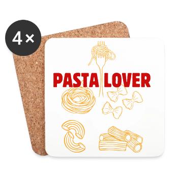 Pasta Liebhaber Muster - Untersetzer (4er-Set) - Weiß - Vorne