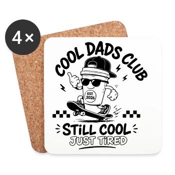 Club des pères cool toujours cool juste fatigué - Dessous de verre (lot de 4) - blanc - Devant