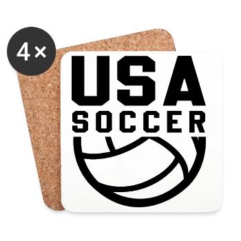 USA Soccer - Untersetzer (4er-Set) - Weiß - Vorne