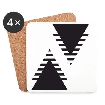 Dual Triangles Echo - Coasters (set of 4) - white - Front