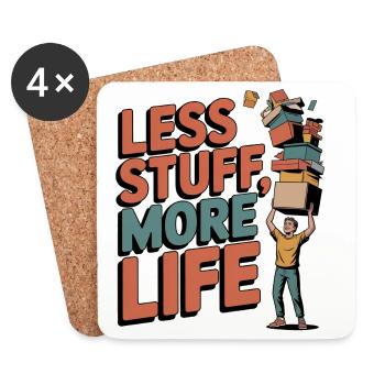 Less Stuff, More Life - Coasters (set of 4) - white - Front