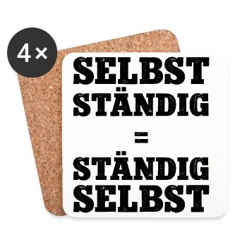 Selbstständig Selbstständigkeit Chef Werden Firma  - Untersetzer (4er-Set) - Weiß - Vorne