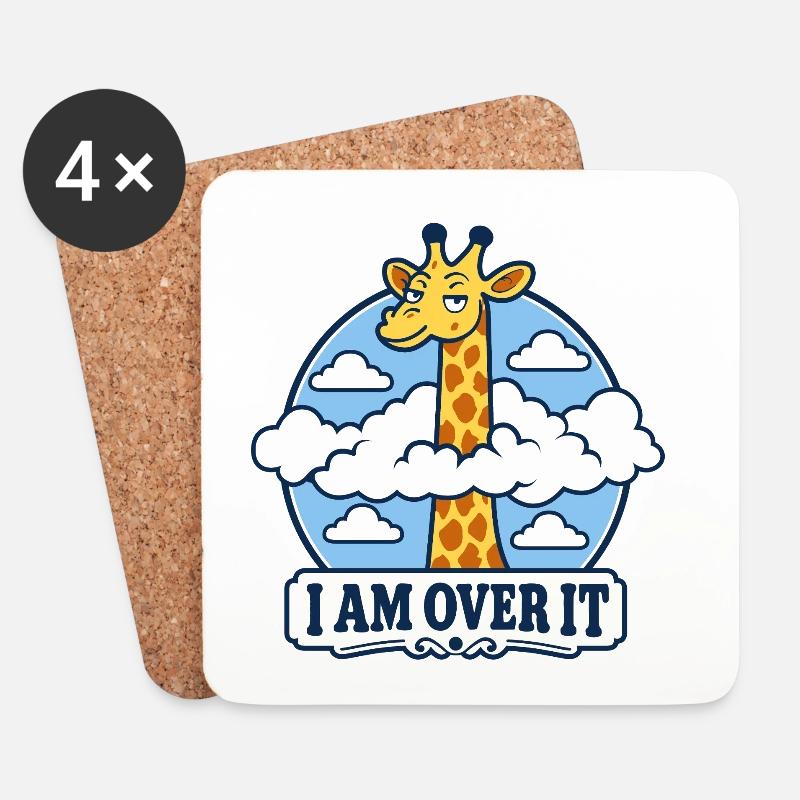 Giraffe Leave-it-behind - Coasters (set of 4) - white