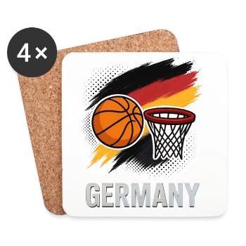 Germany Basketball Flag Style - Coasters (set of 4) - white - Front