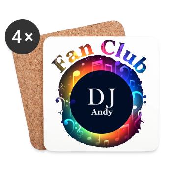 DJ_Andy_Fan_Club - Untersetzer (4er-Set) - Weiß - Vorne