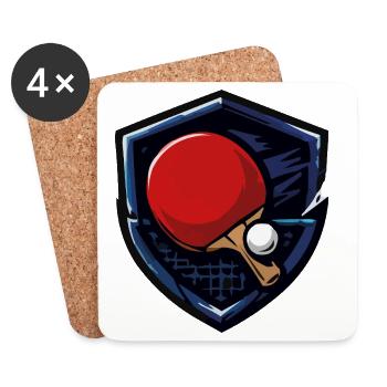 Table tennis shield with ball - Coasters (set of 4) - white - Front