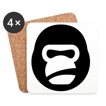 Gorilla Kettlebell – Gym Beast Logo - Coasters (set of 4) - white - Front