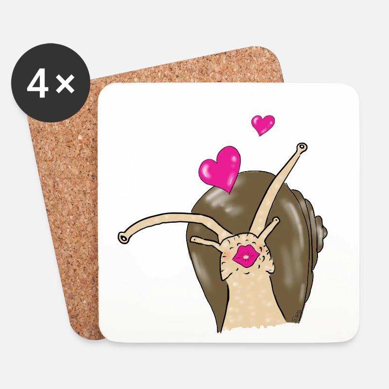 Schnecke - Untersetzer (4er-Set) - Weiß